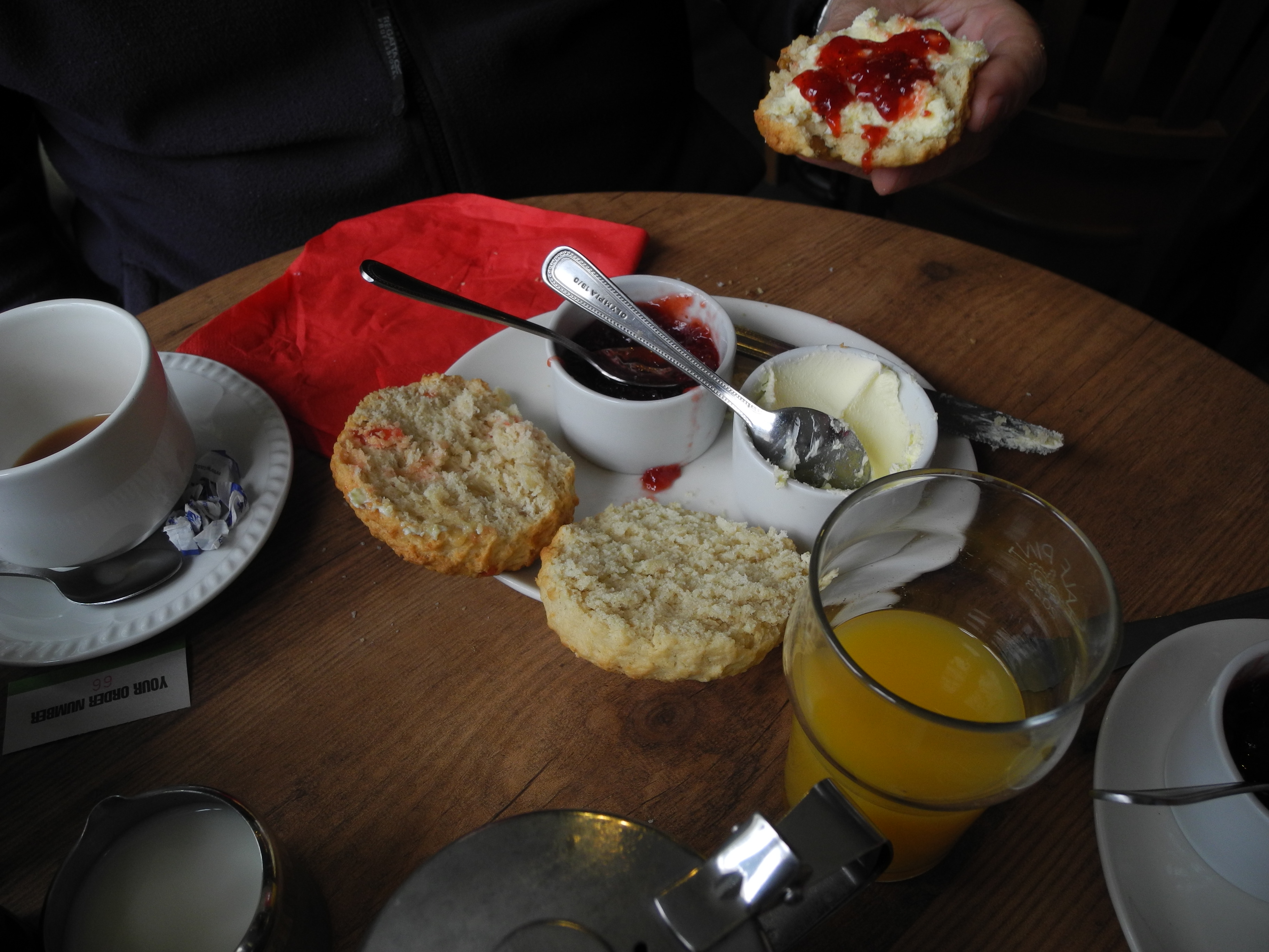 Cream Tea at the Fox Café in Princetown, located close to the infamous Dartmoor prison.
Dartmoor is a region of the county of Devon in the UK.